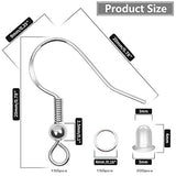925 Sterling Silver Earring Hooks 150 PCS/75 Pairs,Ear Wires Fish Hooks,500pcs Hypoallergenic Earring Making kit with Jump Rings and Clear Silicone Huucky