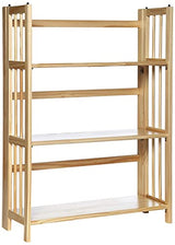 Casual Home 3-Shelf Folding Stackable Bookcase (27.5" Wide)-Natural Casual Home