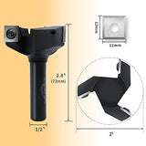 CNC Spoilboard Surfacing Router Bit, 1/2" Shank 2" Cutting Diameter, Insert Carbide Slab Flattening Router Bit Planing Bit Wood Planer Bit by BINSTAK BINSTAK