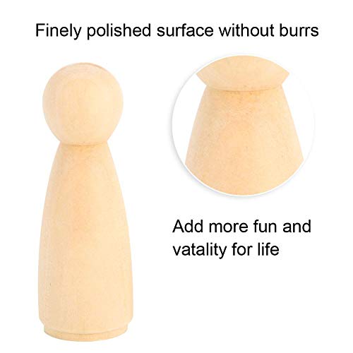 zjchao Wooden Peg Doll Bodies, 10pcs 65mm Unfinished People Shapes Wooden People Bodies Angel Dolls for DIY Craft, Female - WoodArtSupply