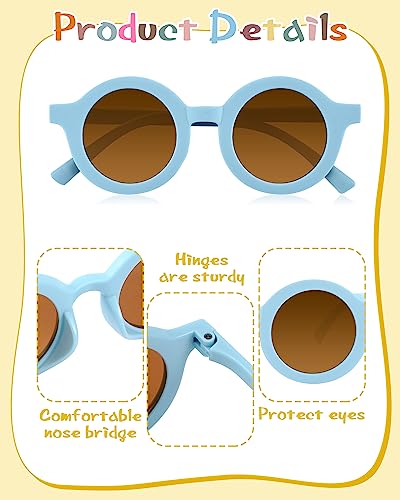 Kanayu 24 Pcs Sunglasses DIY Kit Kids Round Flower Sunglasses Bulk with 200 Random Letter Beads 100 Daisy Charms and 2 Glues Craft Party Favors Gifts Kanayu