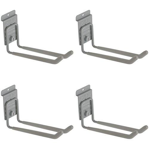StoreWALL Heavy Duty Long Universal Slatwall Double Hook with CamLok (Pack of 4) StoreWALL