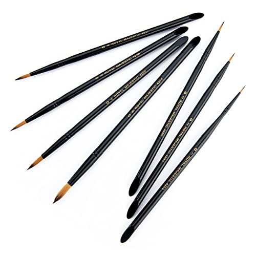 Majestic Royal and Langnickel Short Handle Paint Brush Set, Round, 7-Piece - WoodArtSupply