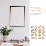 Amosfun 50PCS Wooden Pieces Crown Shape Wooden Pieces Hollow Out Wood Cutouts DIY Art Craft Embellishments Ornaments Amosfun