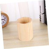 KALLORY 4 Pcs Unfinished Wooden Pen Holder Toothpick Dispenser Wood Remote Control Holder Stationery Organizer Pencil Pot Holder Pen Holders Wood Pen KALLORY