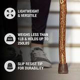 Brazos Rustic Wood Walking Stick, Twisted Sassafras, Traditional Style Handle, for Men & Women, Made in the USA, 48" Brazos