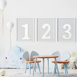 AOCEAN 6 Inch White Wood Numbers, Unfinished Wood Numbers for Wall Decor Decorative Standing Numbers Slices Sign Board Decoration for Craft Home AOCEAN