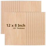MAHIONG 20 Pack 12 x 8 x 1/8 Inch Basswood Sheets, Rectangular Plywood Balsa Wood Sheet Unfinished Craft Blank Wooden Pieces Board for DIY Ornaments MAHIONG