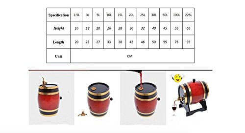 Large 10L Oak Aging Barrels Whiskey Barrel Dispenser Wine Bucket No Leak for Storage Wine & Spirits & Whisky (with baked oak chips) Aimee_JL