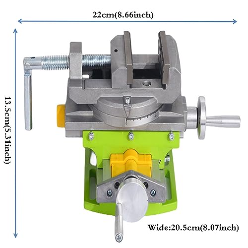 BACHIN Rotary Table 90 ° 3" Cross Slide Drill Press Vise Horizontal Precision Milling Drilling Machine Vernier Reading Milling Drilling Boring - WoodArtSupply