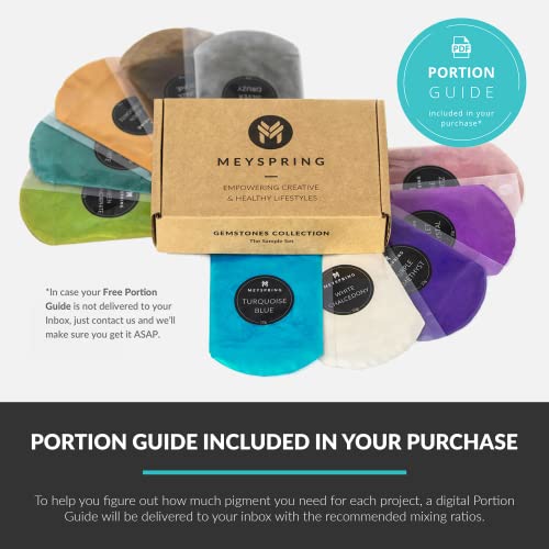 MEYSPRING Gemstones Collection Mica Powder for Epoxy Resin - 100g - Epoxy Pigment Colors for Resin Art, Geode Art - Resin Pigment Powder and Cosmetic MEYSPRING