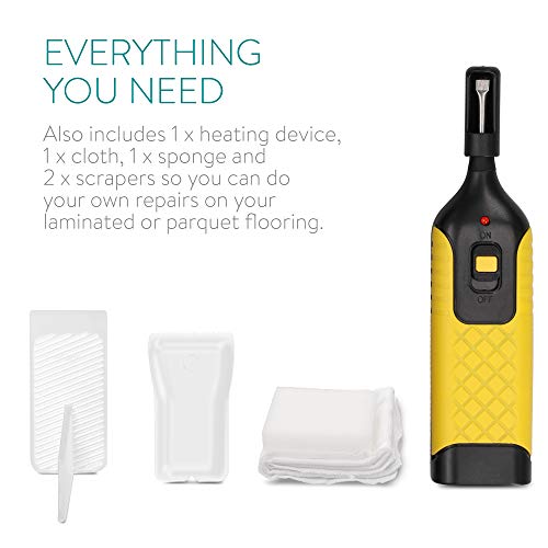 Navaris Wood Floor Repair Kit - Wax Sticks and Melting Tool for Repairing Hardwood Floors, Laminate Flooring, Furniture - Touch Up Scratches Filler Navaris