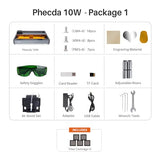 ELEGOO PHECDA 10W Laser Engraver & Cutter with Air Assist & Filter Cartridge, CNC Laser Engraving and Cutting Machine for Wood and Metal, Dark ELEGOO