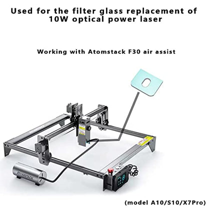 Filter Panoramic Glass with Air Assist Hole Protective Cover and Retrofit Air Hood Air Assisted Special Replacement for ATOMSTACK X7 Pro/S10 Pro/A10 - WoodArtSupply