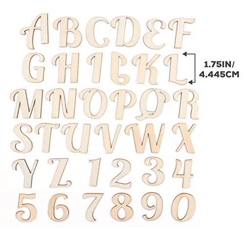 ArtSkills Script Wooden Letters and Numbers - Unfinished Wood Letters for Arts and Crafts Projects, 1.75" - 216 pcs