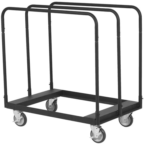 VEVOR Steel Panel Truck, 1500 LBS Panel Dolly Cart with 5" Swivel Casters and 36.02" x 24.02" Deck, Heavy-Duty Drywall Sheet Cart, Handling Wall - WoodArtSupply