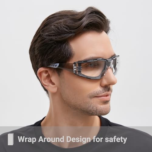 MORELKE Clear Safety glasses for men and women,eye protection for shooting,woodworking,lab,construction, Outdoor sports(gray). - WoodArtSupply