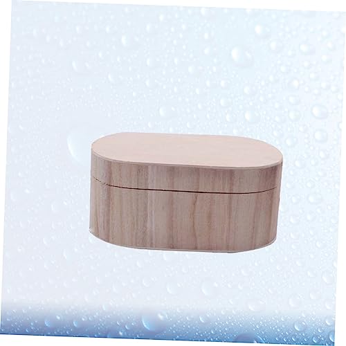 COHEALI Unfinished Wooden Case Small Wooden Jewelry Case Square Wood Case Wooden Jewelry Organizer Storage Case Bamboo Manual Box COHEALI