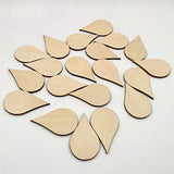 Amosfun 20pcs Wooden Shape Cutouts Wood Water Drop Shape Discs Slices Wood Pieces Embellishment DIY Crafts Ornament Home Decorations 50mm Amosfun