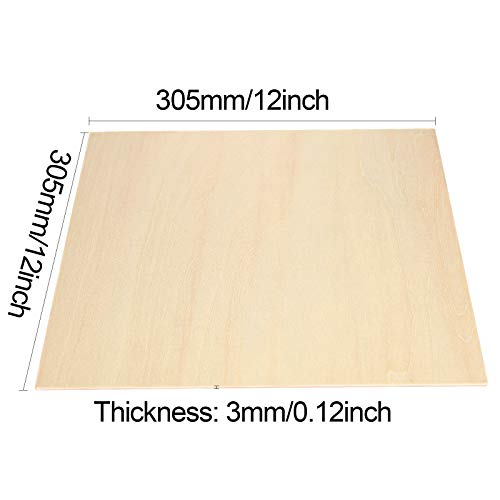 KEILEOHO 15 Pack 12 x 12 x 1/8 Inches Basswood Wood Sheets, Natural  Unfinished Basswood Sheets, Premium Unfinished Wood Sheets for DIY Wooden  Plate