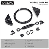 SANKINS Anti-Sag Gate Kits for Wooden Fence, Black Gate Support Cable Kit Hardware, Gate Sag Frame Kit Hardware for Wooden Fence, Wood Gate Door SANKINS