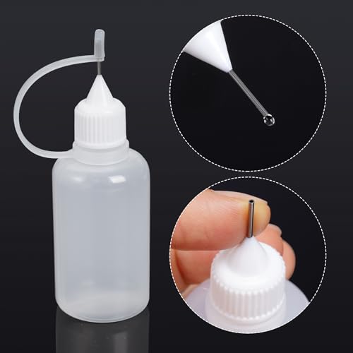 Bantoye 10 Pcs Needle Tip Glue Bottle Applicator DIY Quilling Tool Precision Tip Glue Plastic Liquid Dropper Bottles (30 ml) Bantoye