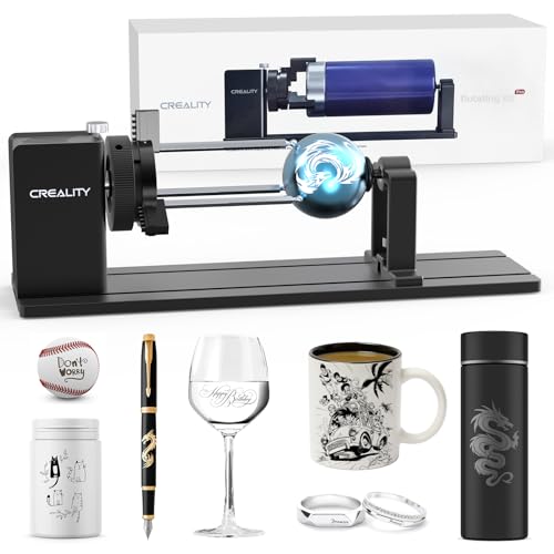 Official Creality Rotary Kit Pro, Laser Rotary Roller 3 in 1 Multi-Function Engraving Accessories for Laser Engraver, Jaw Chuck Rotary for Engraving - WoodArtSupply