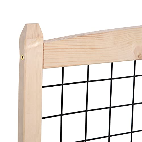 Outsunny 3-Tiers Raised Garden Bed with Trellis, 53" H Vertical Planter Box with Wheels & Back Storage Area, for Flowers, Vegetables, Herbs, Natural Outsunny