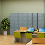 Yizosh Metal Locker with 6 Doors, Tall Steel Storage Lockers for Employees - 71" Locker Storage Cabinets for School, Gym, Home, Office, Garage (Grey) Yizosh