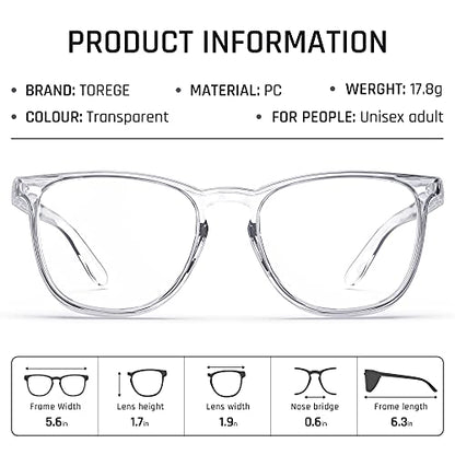 TOREGE Eye Protection Glasses,Fashionable Safety Glasses With Clear No Fog Lenses,Great Safety Goggles For Men&Women(Transparent White&Clear Lens) - WoodArtSupply