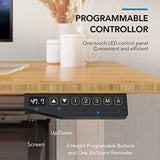 FLEXISPOT Pro Bamboo 3 Stages Dual Motor Electric Standing Desk 55x28 inch Whole-Piece Desk Board Height Adjustable Desk Electric Sit Stand Up Desk FLEXISPOT