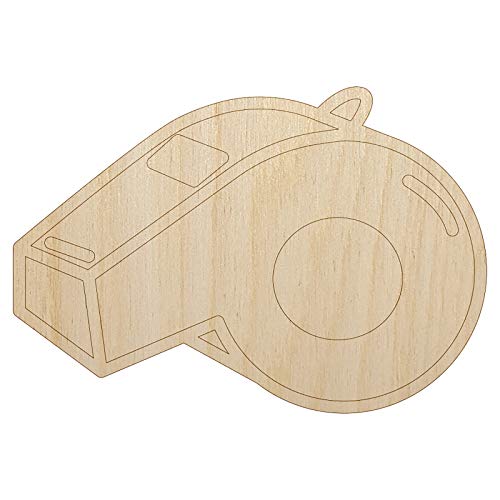 Whistle Coach Sports Unfinished Wood Shape Piece Cutout for DIY Craft Projects - 1/8 Inch Thick - 4.70 Inch Size Sniggle Sloth