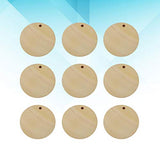 50pcs Unfinished Round Earrings Christmas Baubles Unfinished Wood Cutouts Wooden Flat Chips Craft Wood Slices Wooden Discs Wooden Embellishments SUPVOX