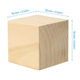 SEHOI 8 Pack 3 Inch Wooden Cubes, Unfinished Natural Wood Blocks, Blank Wood Square Blocks Wood Cubes for Crafts and DIY Décor SEHOI