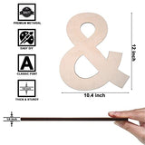 12 Inch Wooden Symbol &, 1/4 Inch Thick Large Unfinished Wood Letter for DIY Crafts Home Wall Decor TDOCK