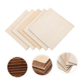 TEHAUX 20pcs Hollow Out Craft Cutout Natural Wooden Pieces Manual Label Blank Wood Crafts Wood Carving Square TEHAUX