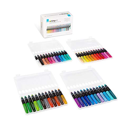 KINGART 580-48 GEL STICK Set, Artist Pigment Crayons, 48 Unique Colors, Water Soluble, Creamy, and Odorless, Use on Paper, Wood, Canvas and more KINGART