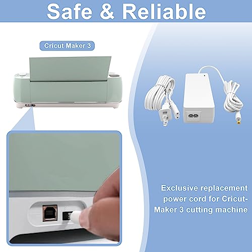 Pymga Power Replacement Cord Compatible with Cricut Maker 3 Cutting Machine, 24V AC DC Power Cord for Cricut Maker 3 Power Adapter and Cord - Charger Pymga