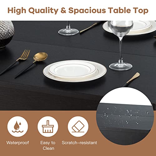 Giantex Dining Table for 6, Wood Rectangular Table, 63" L x 31.5" W x 30" H Large Farmhouse Center Table, Home Furniture Kitchen Table, Modern Dining Giantex