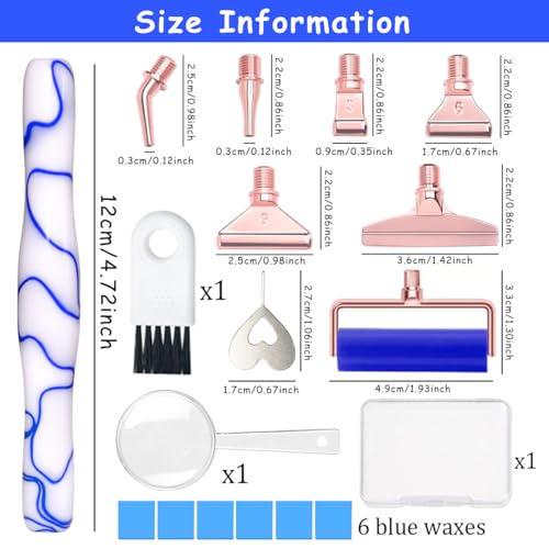 Praise V Do Diamond Painting Art Drill Pen Kit with Screw Stainless Steel Silver Metal Tip Nibs Placers Roller Tool Accessories, Ergonomic Diamond Praise V Do