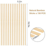 150 Pieces Natural Bamboo Sticks for Crafts- Extra Long 15.7 Inch Wooden Crafts Sticks Stakes for Crafting Arts Projects Aulock