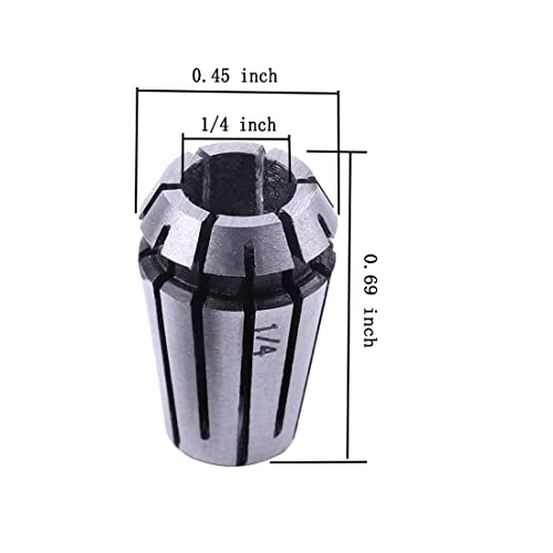 𝐋𝐮𝐨 𝐤𝐞 ER11 Spring Collet Nut Set - AAA Level High Precision ER11-1/4 Inch Collet Chuck for CNC Engraving Mechine/Lathe Milling Tool Luo ke