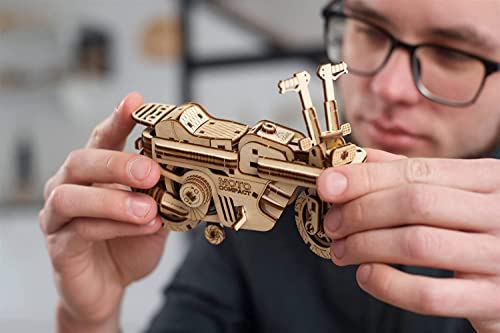 UGEARS Wood Motorcycle Model Kit - Moto Compact Folding Scooter 3D Puzzles for Adults - 3D Puzzle Model Kits for Adults (Rides 6 feet) - UGEARS