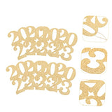 VOSAREA 24pcs 2023 2023 Graduation Ornament New Year Decors Blue Confetti Glitter Class of 2023 Cutout Glitter VOSAREA