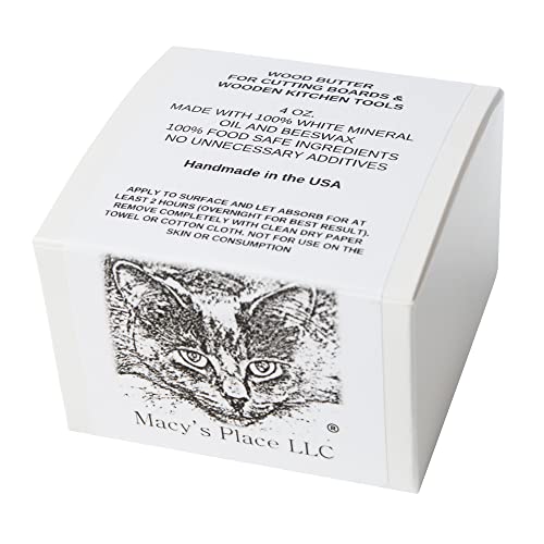 Wood Butter 4 oz Cutting Board Wax Conditioner for Butcher Block and Wooden Kitchen Tools. Macy;s Place Food Grade Protective Mineral Oil and Beeswax Macy's Place