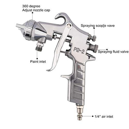 ZHONG AN Professional Paint Spary Gun, High Pressure Siphon Feed Spray Gun with 1000cc Cup, Nozzle Tip Size 3.0mm for Automotive, Household and - WoodArtSupply