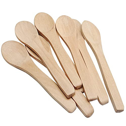 30 Pcs Small Wooden Spoons Cooking Condiments Spoons Mini Tasting Spoons 4.7 inch for Salt, Honey, Coffee, Tea, Sugar, Jam, Mustard