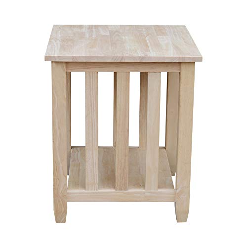 International Concepts Mission Tall End Table, Unfinished - WoodArtSupply