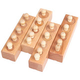 Thoth Montessori Knobbed Cylinder Socket Montessori Materials Wooden Cylinders Ladder Blocks Educational Wooden Toy Montessori Education Toy Family Thoth