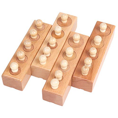 Thoth Montessori Knobbed Cylinder Socket Montessori Materials Wooden Cylinders Ladder Blocks Educational Wooden Toy Montessori Education Toy Family